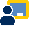 Person in front of a chalkboard and eraser