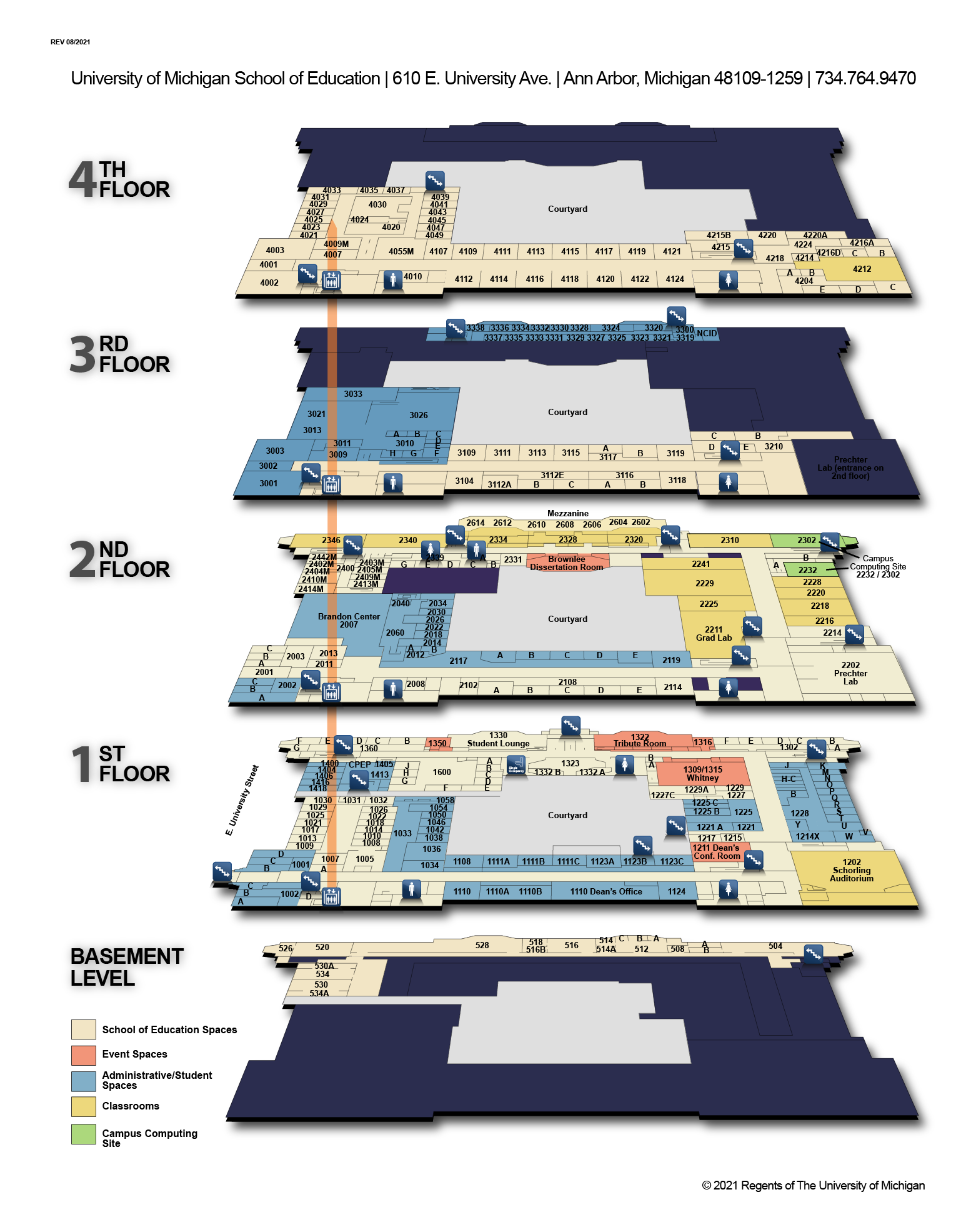 Floor plan for the Marsal Family School of Education building