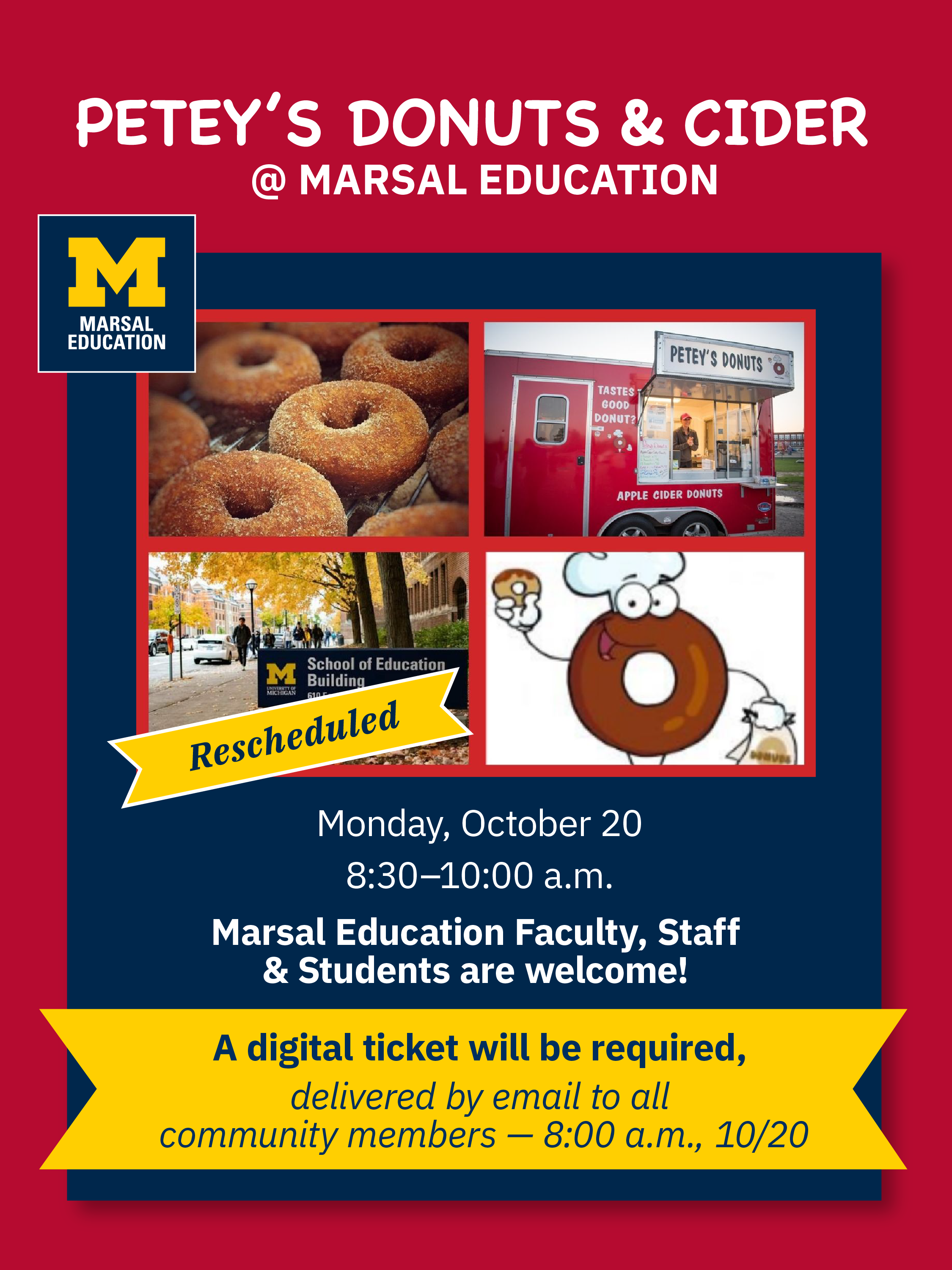 Petey's Donuts Monday, 10/20 8-10 rescheduled