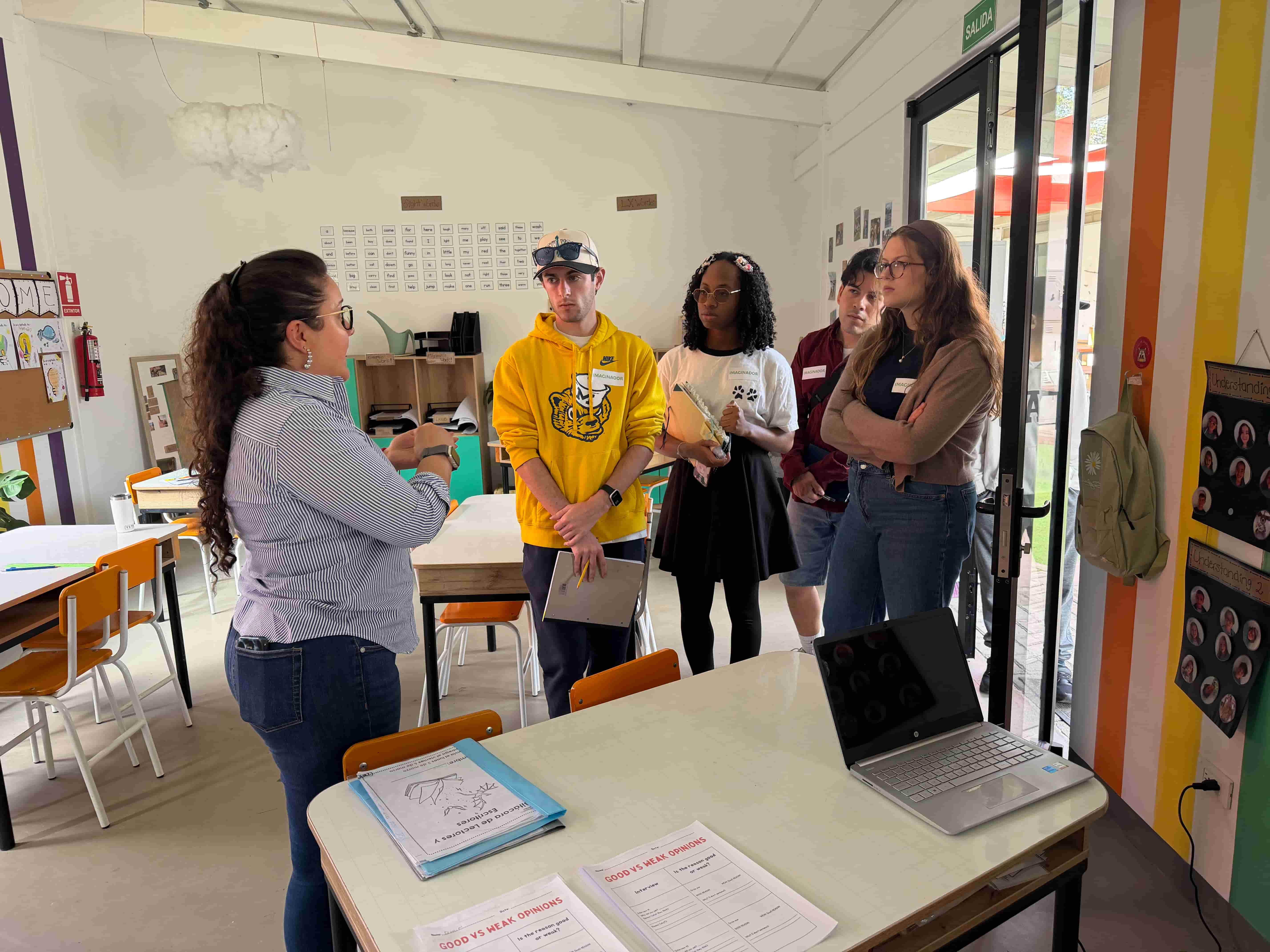 U-M students visit private schools in Quito.