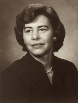 Joan S. Stark (Centennial, 2021) Black and white portrait of Joan S. Stark