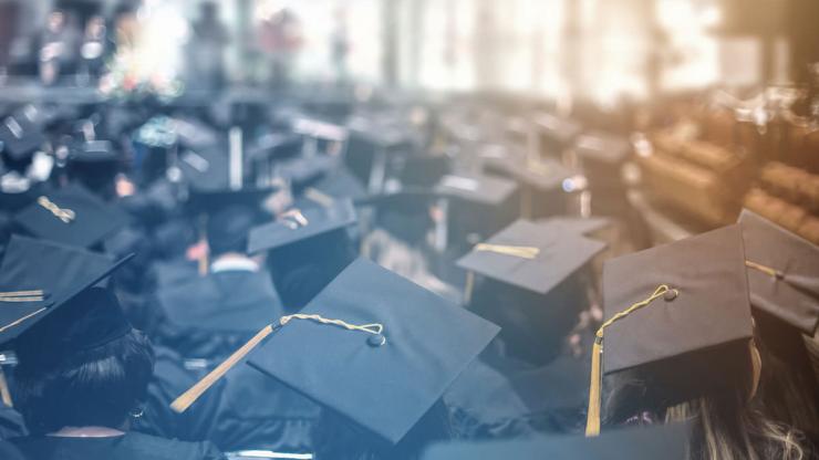 graduating students in their caps and gowns