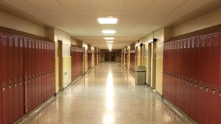Empty school hallways