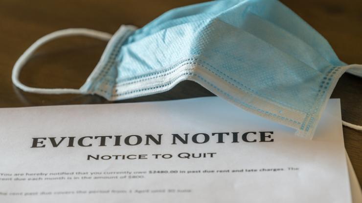 eviction notice with covid mask