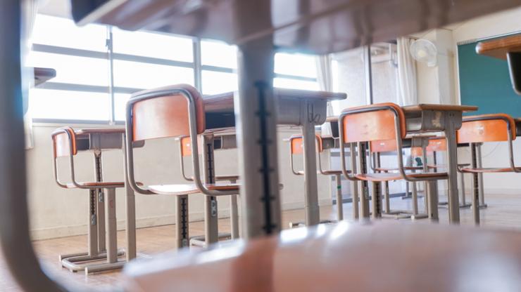 Empty chairs at school