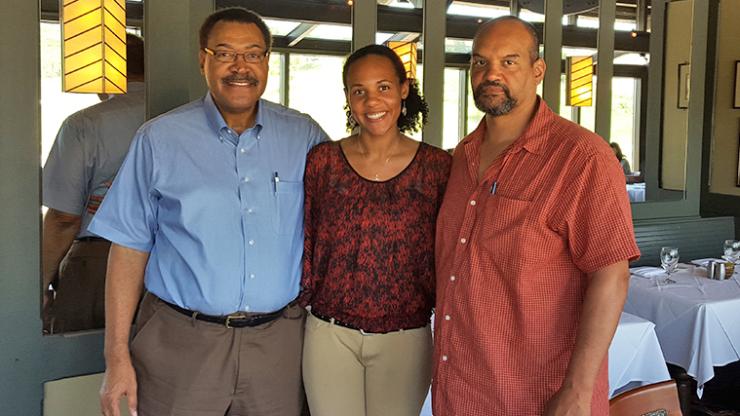 Dr. Joseph R. Morris, left, with Morris Fellowship recipient Seanna Leath, and Robert Jagers