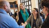 Students at mock interviews