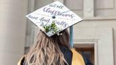 2019 graduate's decorated hat reads, "Not all classrooms have four walls."