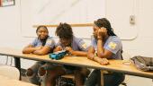Marygrove students coding a rover
