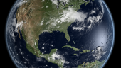 Digital elevation model of Earth centering the western Hemisphere