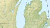 Relief map of Michigan