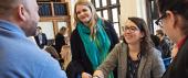 Students at mock interviews